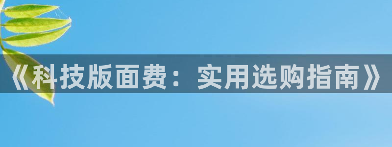 《科技版面费：实用选购指南》