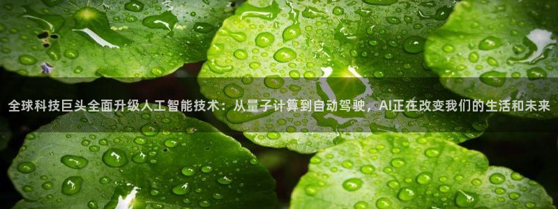 全球科技巨头全面升级人工智能技术：从量子计算到自动驾驶，AI正在改变我们的生活和未来